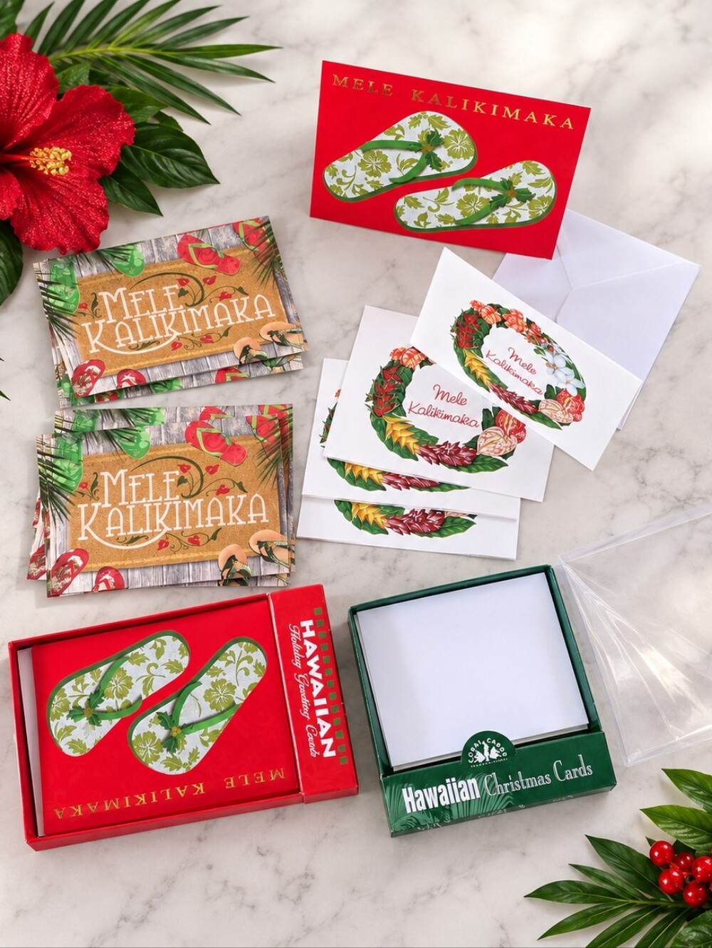 Hawaiian Mele Kalikimaka Christmas Cards Lot 14 Hawaii Holiday Greeting Cards